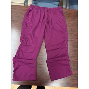 Purple Label by Healing Hands Wine Colored Tanya Scrub Pants Size Large Petite